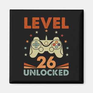 Imã Nível 26 Vídeo Gamer 26º Aniversário 26 Anos