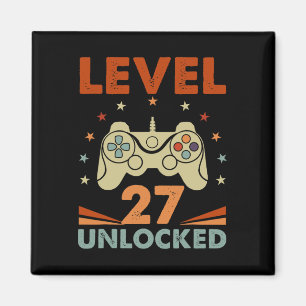 Imã Nível 27 Vídeo Gamer 27º Aniversário 27 Anos