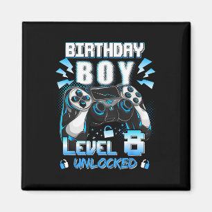 Imã Nível 8 Desbloqueado Video Gamer Aniversário de 8