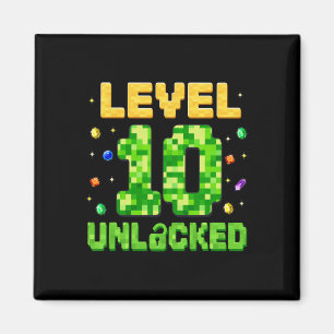Imã Nível Engraçado 10 Desbloqueado Aniversário de 10