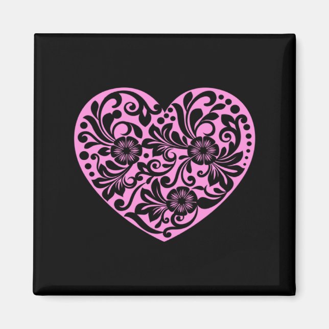 Imã Nk Heart With Flowers Cut Out Cute Valentine Fav  (Frente)