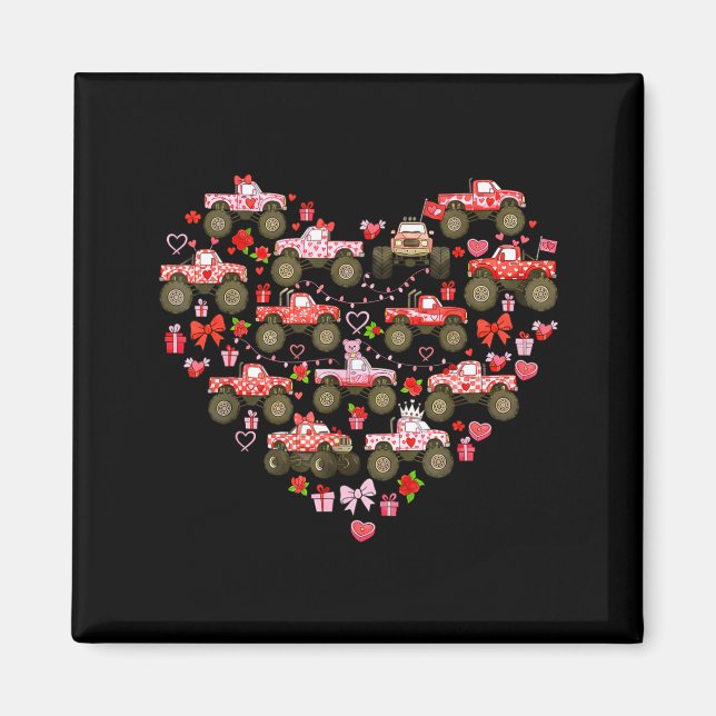 Imã Nk Monster Truck Heart Xoxo Boys Girls Kids Valent (Frente)