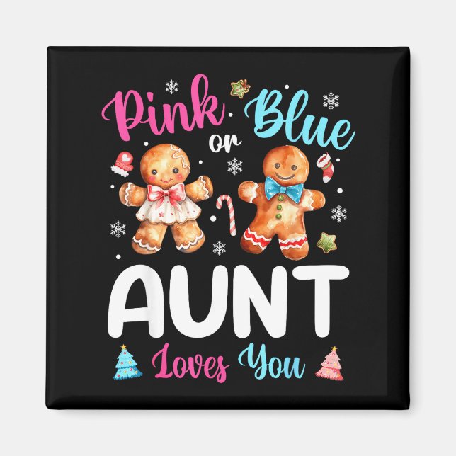 Imã Nk Or Blue Aunt Loves You Gender Reveal Christmas  (Frente)