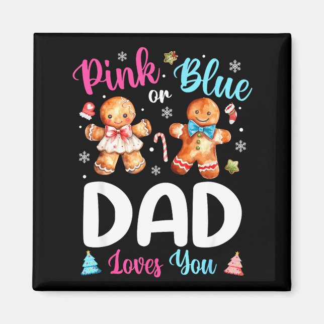 Imã Nk Or Blue Dad Loves You Gender Reveal Christmas  (Frente)