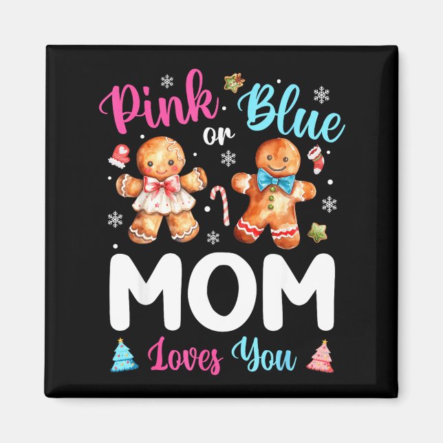 Imã Nk Or Blue Mom Loves You Gender Reveal Christmas  (Frente)