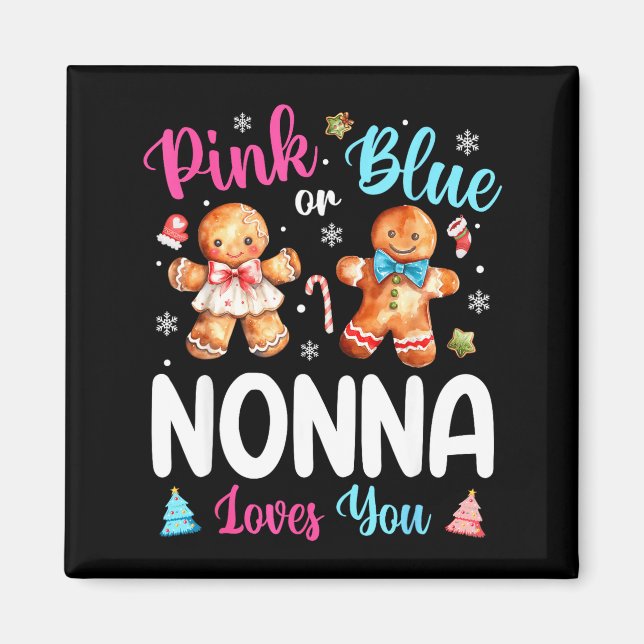 Imã Nk Or Blue Nonna Loves You Gender Reveal Christmas (Frente)