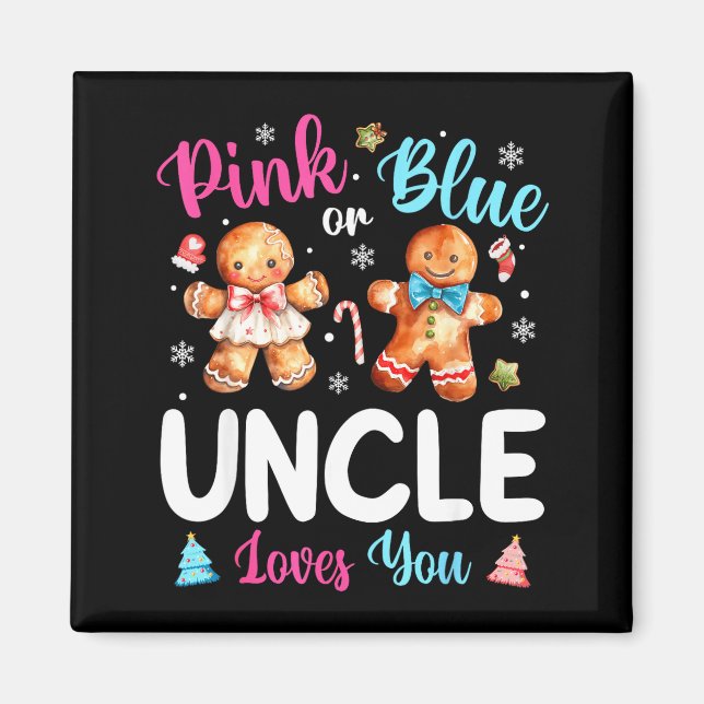 Imã Nk Or Blue Uncle Loves You Gender Reveal Christmas (Frente)
