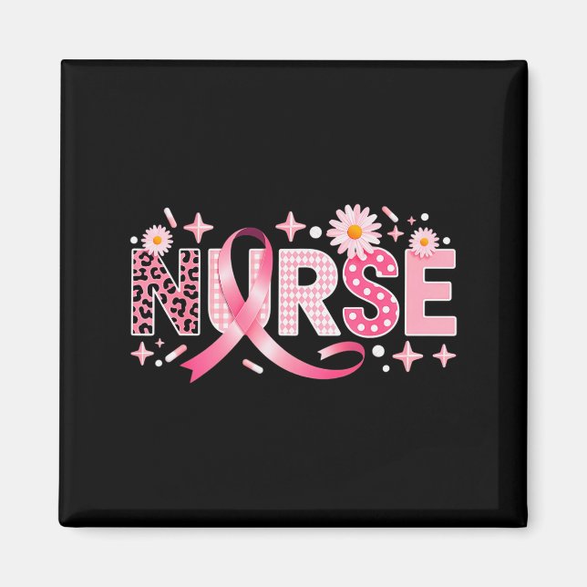 Imã Nk Ribbon Stethoscope Nurse Life Breast Cancer Awa (Frente)