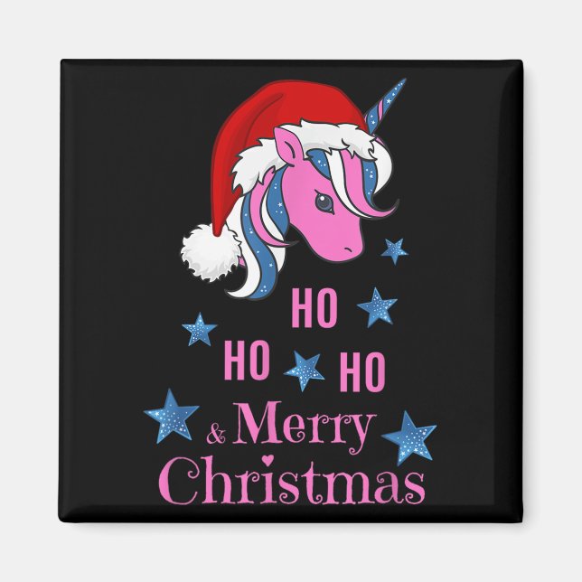 Imã Nk Unicórnio Papai Noel Feliz Natal  (Frente)
