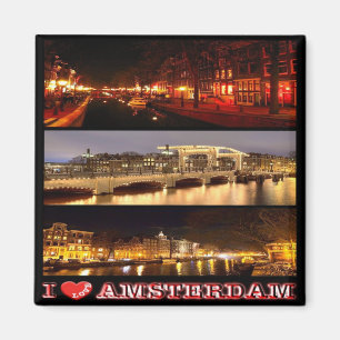 Imã NL - Holanda Oland-Amsterdam-I Love-Collage