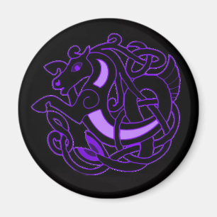 Imã Nó celta do cavalo - roxo + Preto