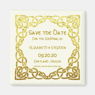 Imã Nó Celtico de Casamento Faux Dourado Celtic Salva