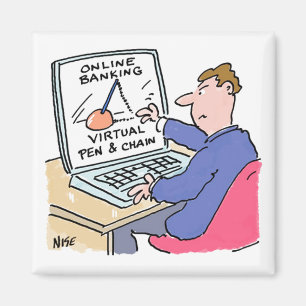Imã No Computador Online Banking Funny Cartoon