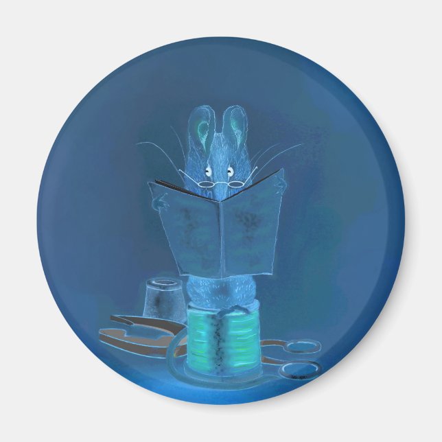 Imã 'No Escuro' Magnet De Refrigerador Redondo De 3" (Frente)