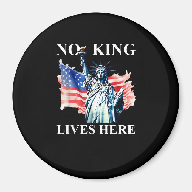 Imã No King Lives in America Freedom Flag Patriotic (Frente)