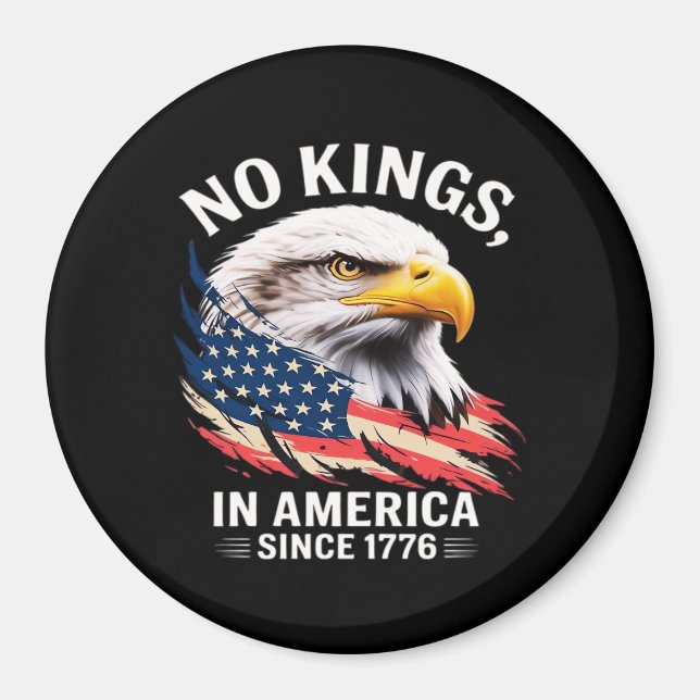 Imã No Kings In America Classic Retro Graphic Design (Frente)