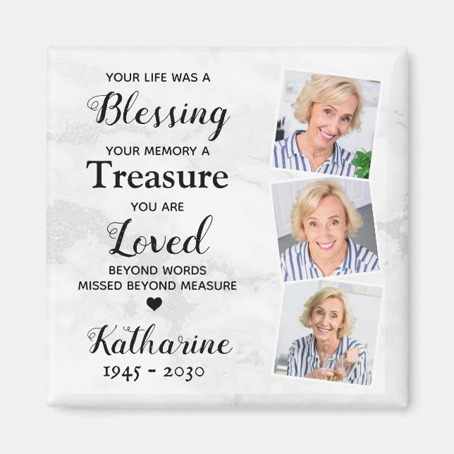 Imã No Loving Memory Memorial Sympathory Personalizado (Frente)