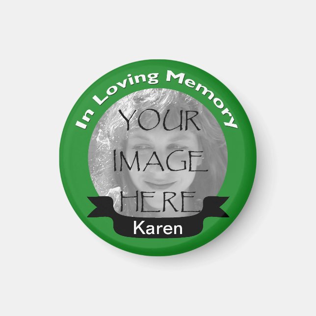 Imã No Loving Memory Photo Green Magnet (Frente)