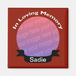 Imã No Loving Memory Square Photo Magnet Red