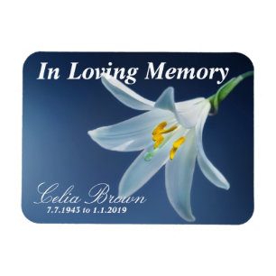 Ímã No Loving Memory White Lily Funeral, Memorial