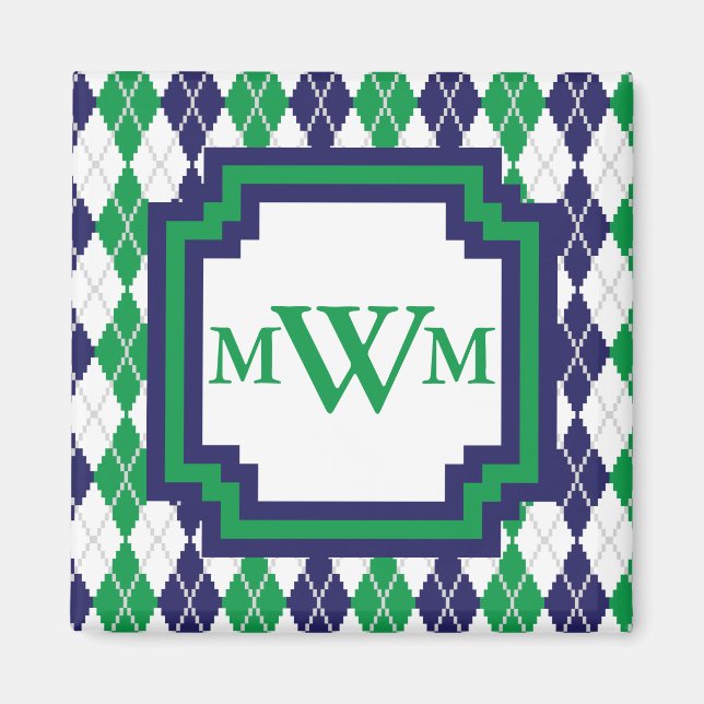 Imã No Magneto de Argyle Verde (Frente)