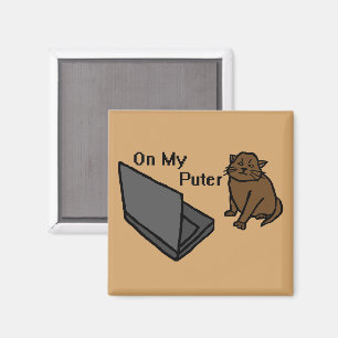 Imã No Meu Computador Divertido Meme de Gato Marrom