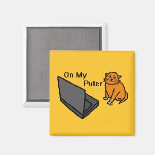 Imã No Meu Computador Engraçado Meme do Gato Laranja