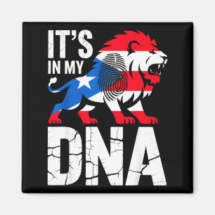 Imã No meu dna leão rugindo na bandeira rican porto ri