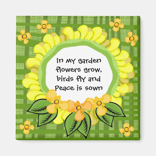 Imã No meu jardim... Magnet Square (Frente)