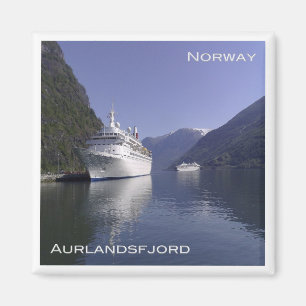 Imã NO # Noruega - Aurlandsfjord - Navio de cruzeiro e