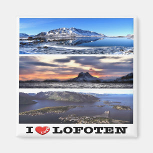 Imã NO - Noruega - Lofoten - I Love - Collage Mosaic