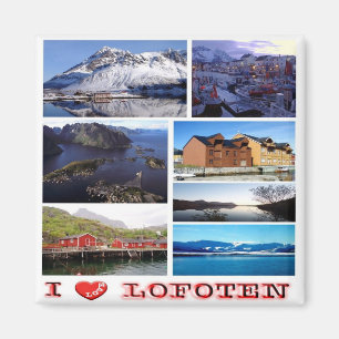 Imã NO - Noruega - Lofoten - I Love - Collage Mosaic