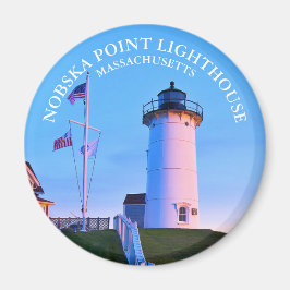 Imã Nobska Point Lighthouse Massachusetts Round Magnet
