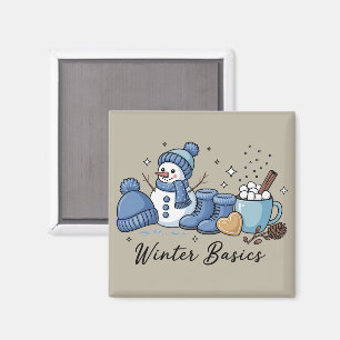 Imã Noções Básicas de Inverno Boneco de Neve Natal Tem