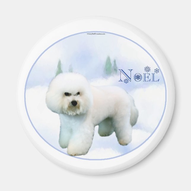Imã Noel Bichon Frise - Personalizada (Frente)