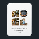 Ímã Noel Christmas bold 4 foto simples Holiday<br><div class="desc">Divertimento brilhante e colorido Noel Natal design de 4 fotos no feriado. Vias de cores vermelhas,  verdes,  marinhos azuis,  pretas e cor-de-rosa disponíveis.</div>