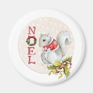 Imã Noel Squirrel Round