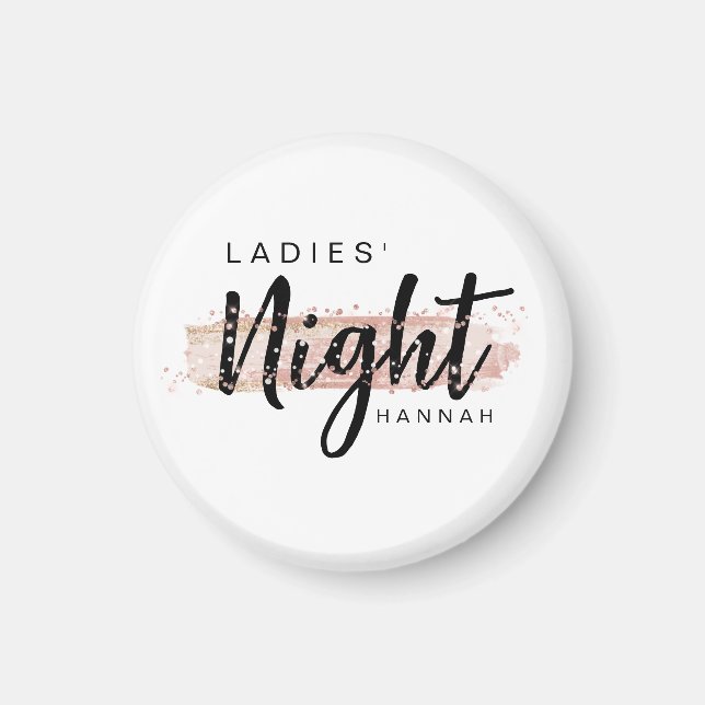 Imã Noite das Mulheres Aquarela Rosa Festa de Despedid (Frente)