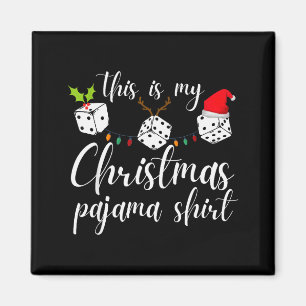 Imã Noite de Jogo de Dados de Pijama de Natal Bunco