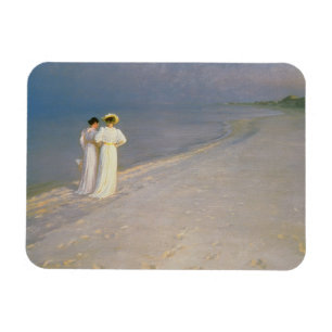 Ímã Noite do verão na praia do sul de Skagen