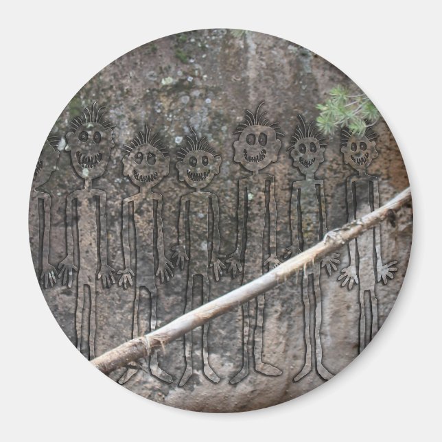 Imã Noite dos Gigantes Caminhando Petroglicph (Frente)