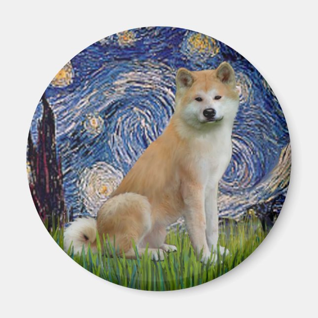 Imã Noite Estrelada - Akita Inu (Frente)