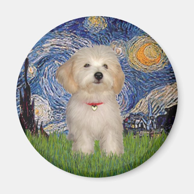 Imã Noite Estrelada - Cachorrinho Havanês (Frente)