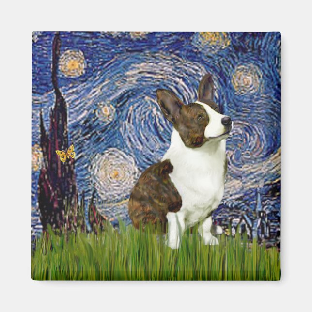 Imã Noite Estrelada - Cardigan Welsh Corgi (Frente)