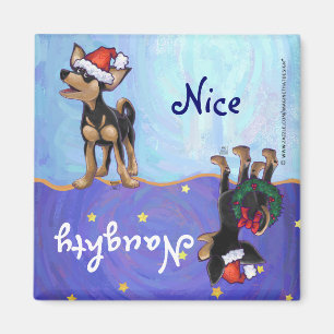 Imã Noite Estrelada Festiva Chihuhua de Chapéu de Nata