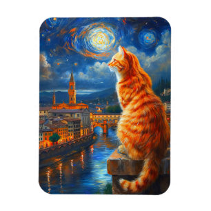Ímã Noite Estrelada sobre Florença Arte de Gato Lara