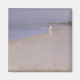 Imã Noite na praia sul, Skagen do verão, 1893