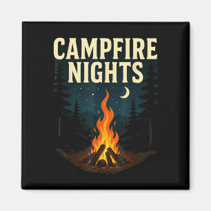 Imã Noites ao redor da fogueira acampando floresta mon
