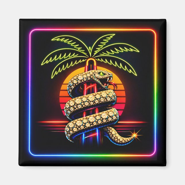 Imã Noites de Neon em Miami Opulência Diamante Luxo  (Frente)