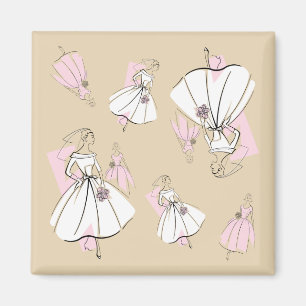 Imã Noiva da moda grupo neutro ímã quadrado